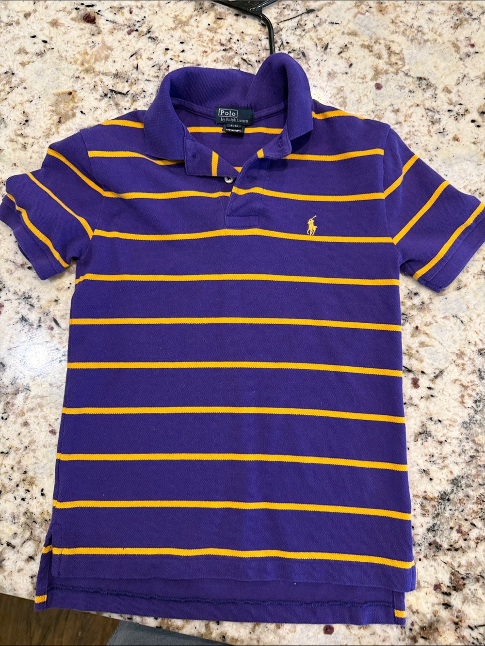 Polo by Ralph Lauren Purple with Yellow Stripe Kids Polo